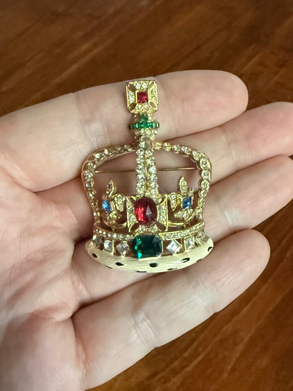 RARE Coro Pegasus Crown Brooch 1940's Coronation Signed Mid Century Modern Pin